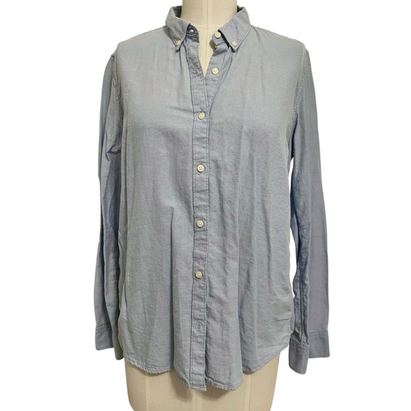 ❤️ GAP Blue Fitted Boyfriend Oxford Shirt - Picture 2 of 9